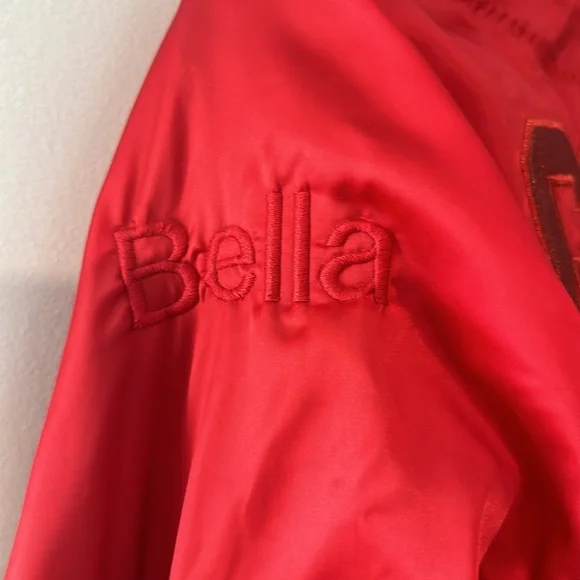 GCDS Red Puffer Jacket Bella hadid